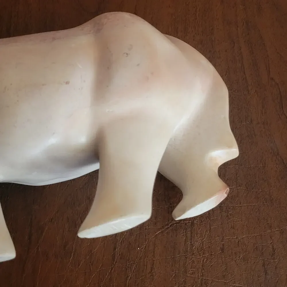 Vintage Rhinoceros Rhino Marble Stone Figurine sculpture